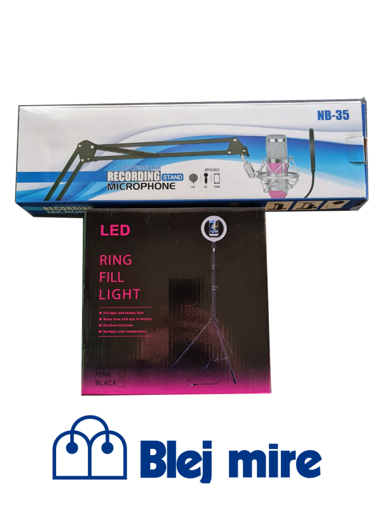 Unazë drite me LED për foto & video, telefona dhe mikrofona. Me këmbë tavoline – 20CM thumbnail 3
